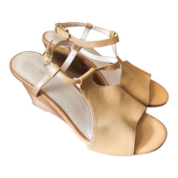 COLE HAAN Maddie Wedge Sandal in Pecan Tan W14236 - Size 7 1/2 - Picture 1 of 7